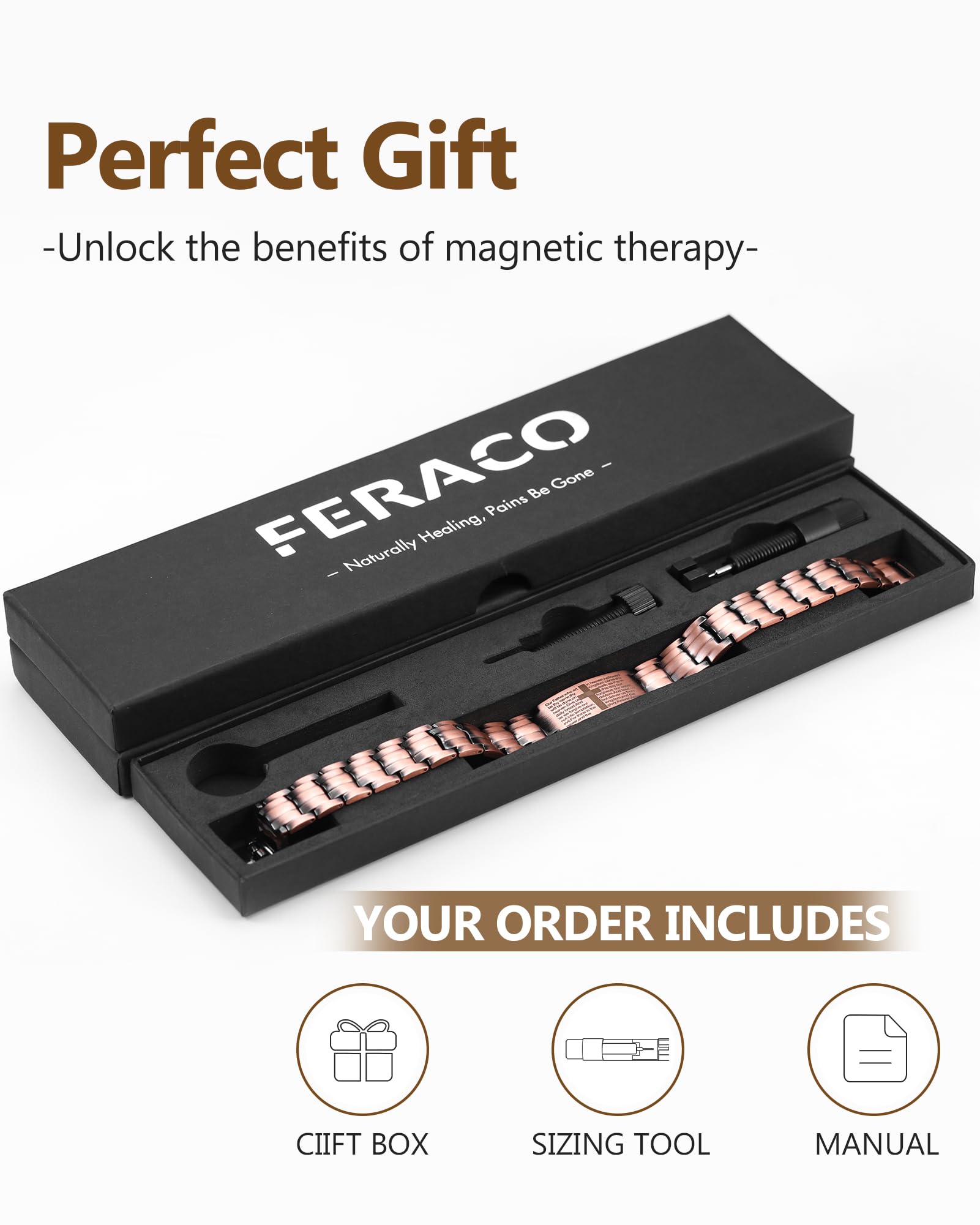 Feraco premium copper comfort with scratch resistance for daily wear.
