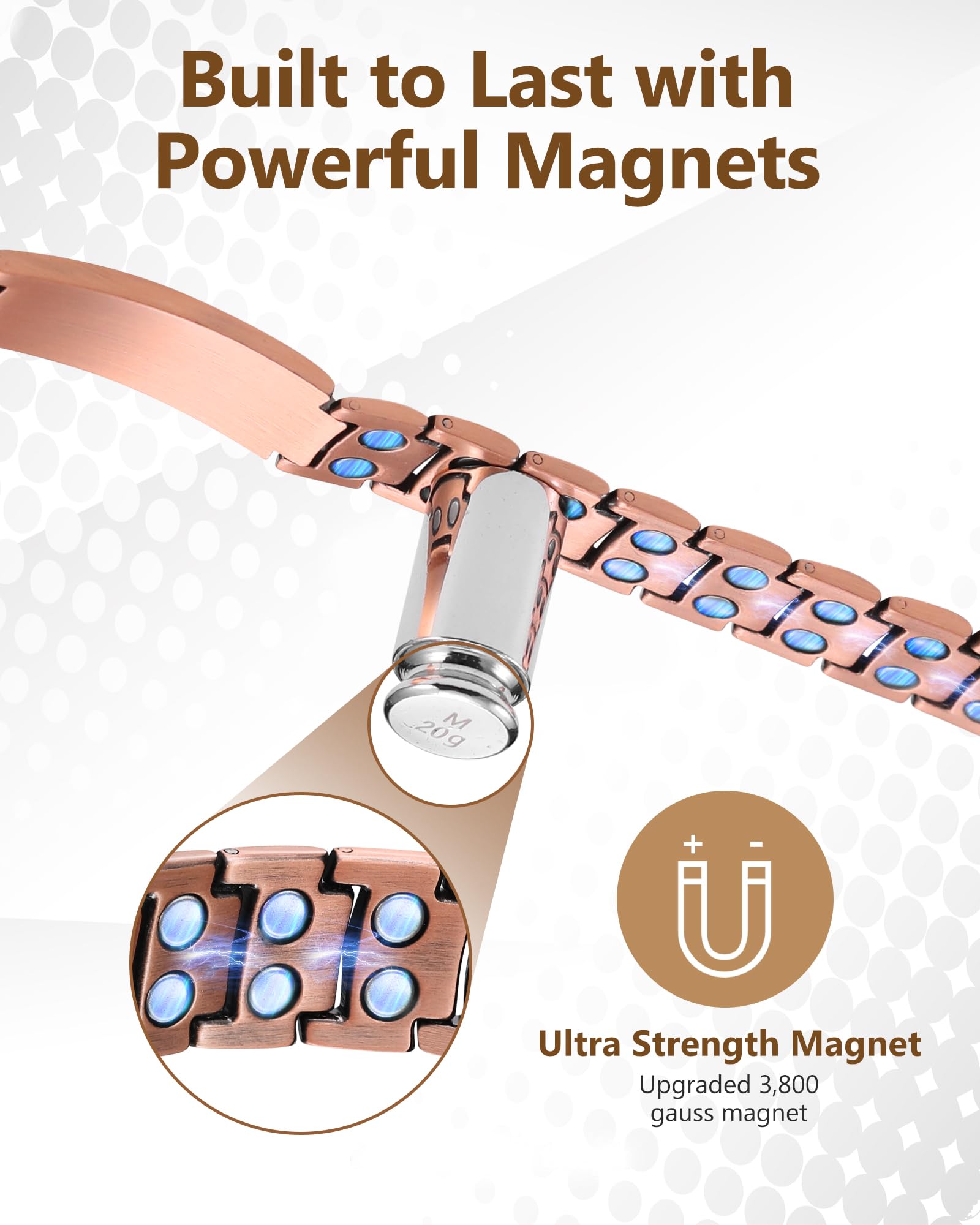 Feraco Copper Cross Bracelet pairs with casual or formal outfits