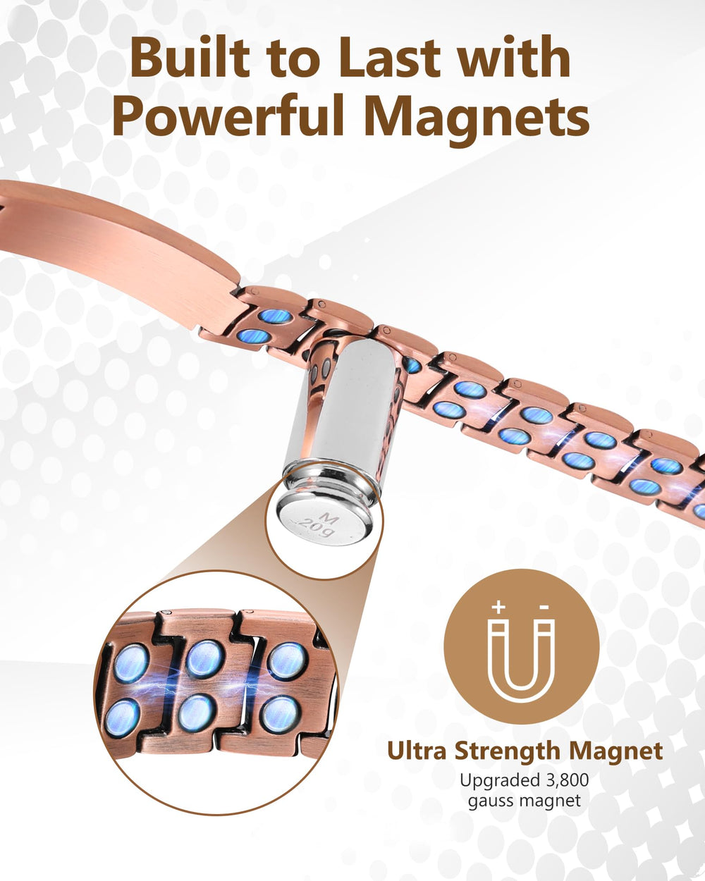 Feraco Copper Cross Bracelet pairs with casual or formal outfits