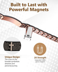 Feraco copper cross bracelet black finish with masculine look