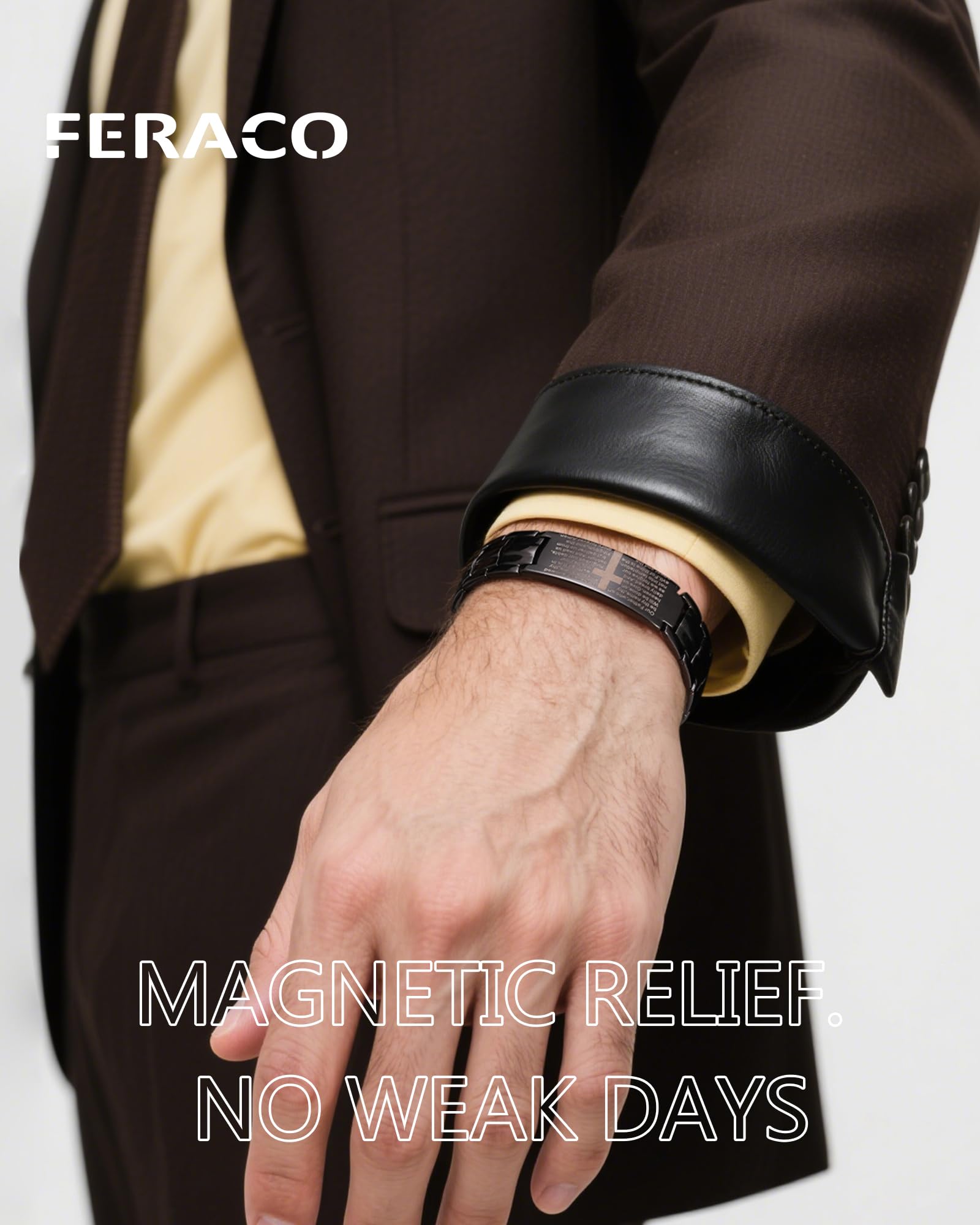 Feraco copper cross bracelet magnets array highlighting 48 magnets