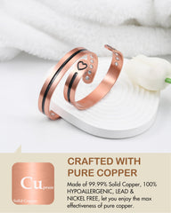 Feraco copper magnetic bracelet open adjustable band ready for daily wear.