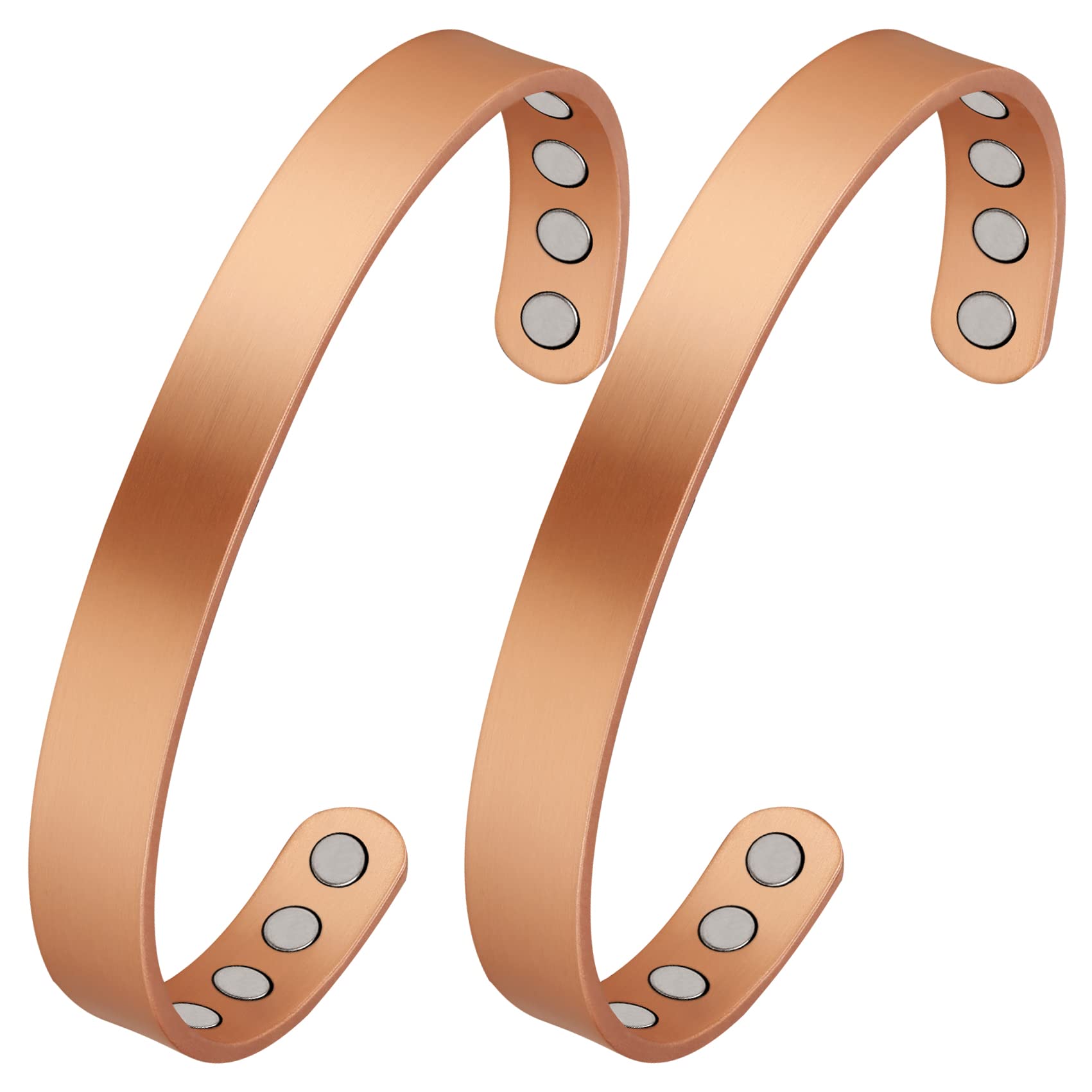 Feraco two-pack copper magnetic bracelets displayed in gift-ready packaging for daily wear.