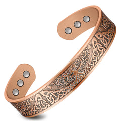 Feraco copper magnetic bracelet with tree of life design for daily wear and style.