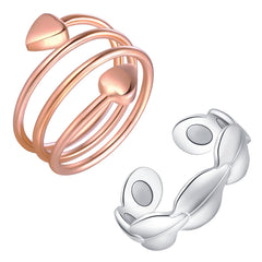 Feraco copper magnetic ring heart-design full view for everyday elegance.
