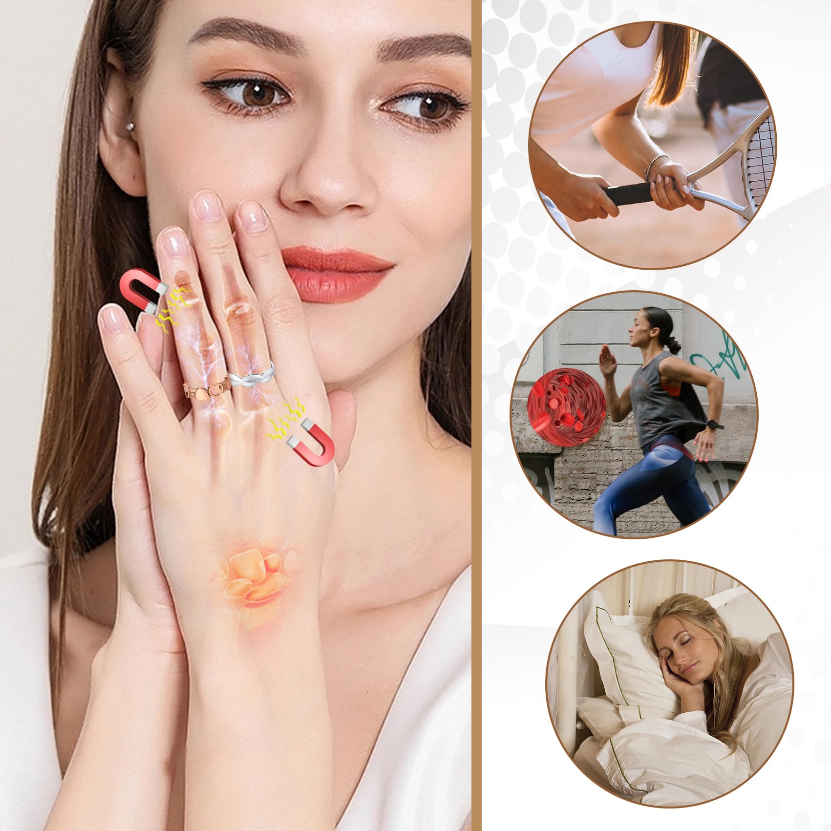 Feraco copper magnetic ring in use during daily activities for comfortable wear.