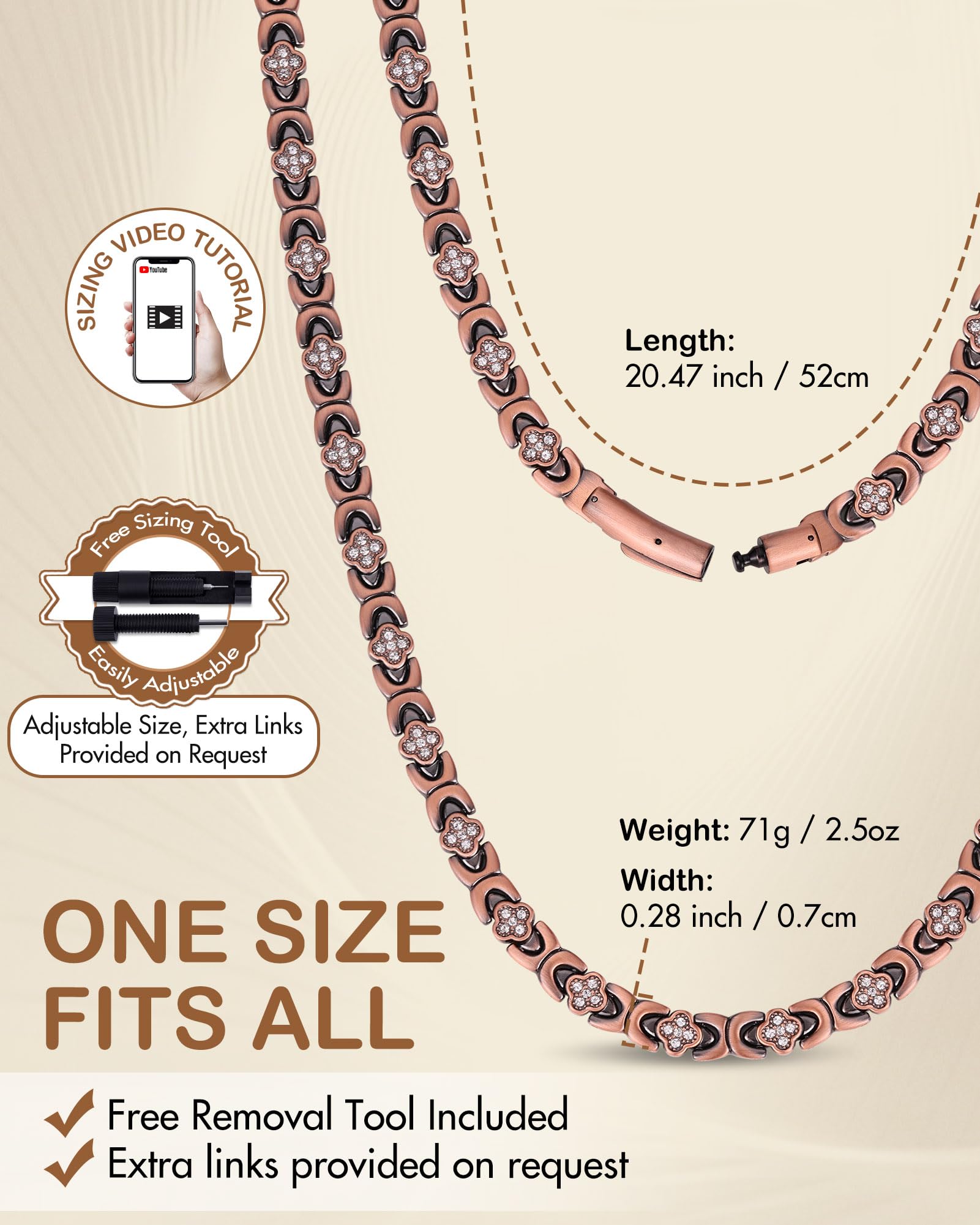 Feraco gift-ready copper necklace in an elegant box