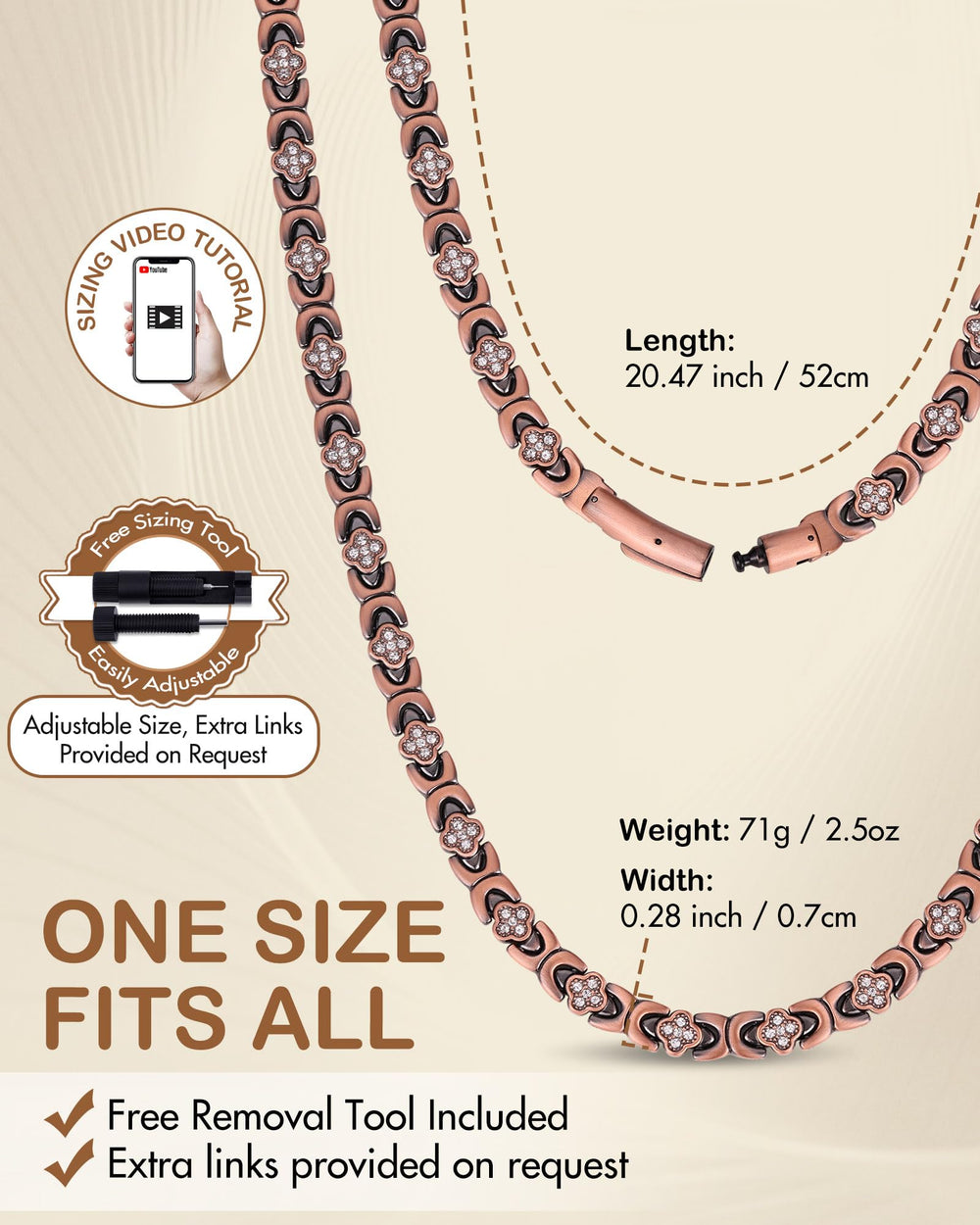 Feraco gift-ready copper necklace in an elegant box