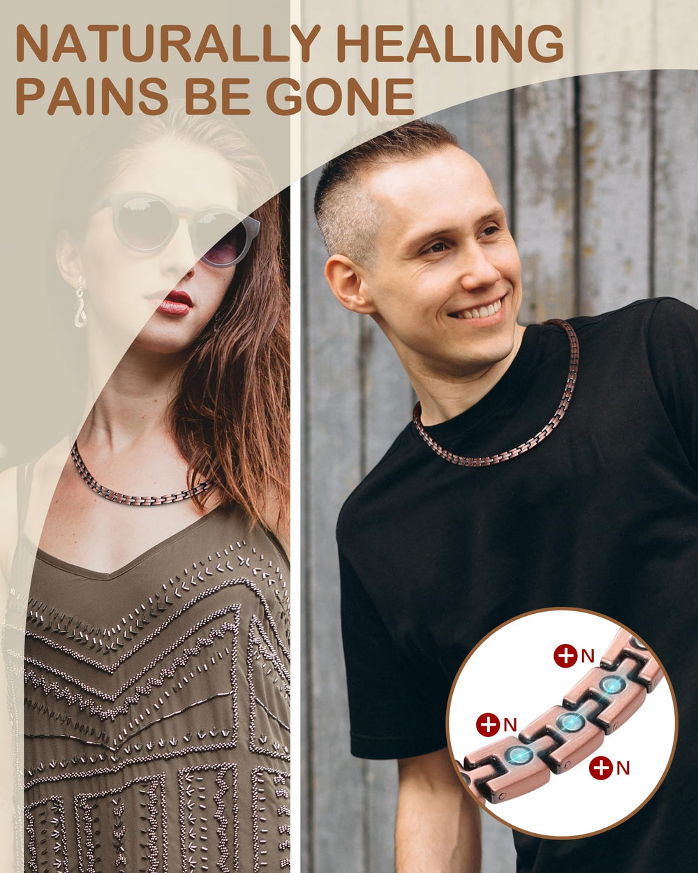 Feraco copper necklace lacquer finish resists scratches for lasting shine.