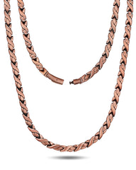 Feraco Copper Necklace magnets-integration close-up shows built-in 3500 Gauss magnets