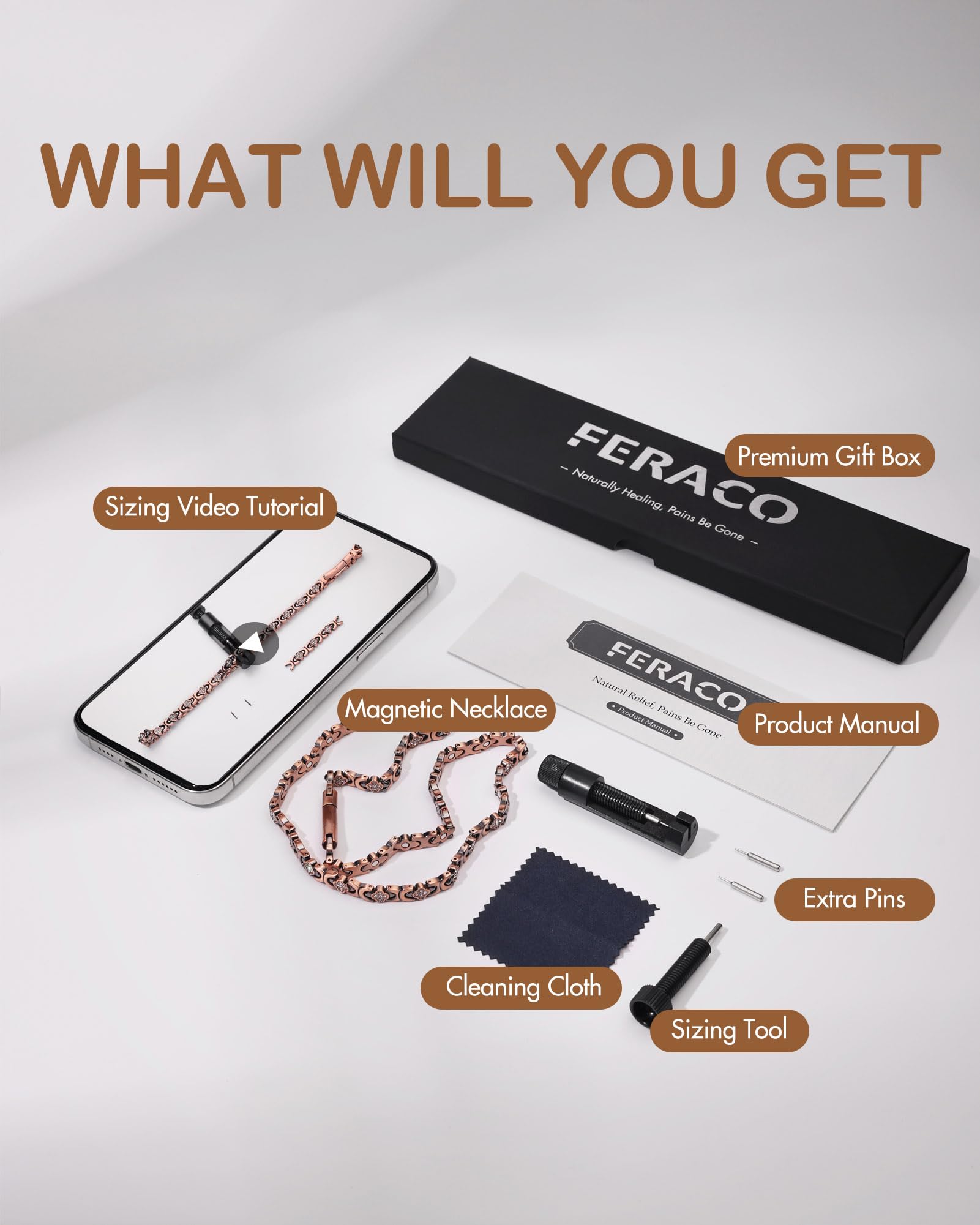 Feraco clasp with top-button release for easy wearing