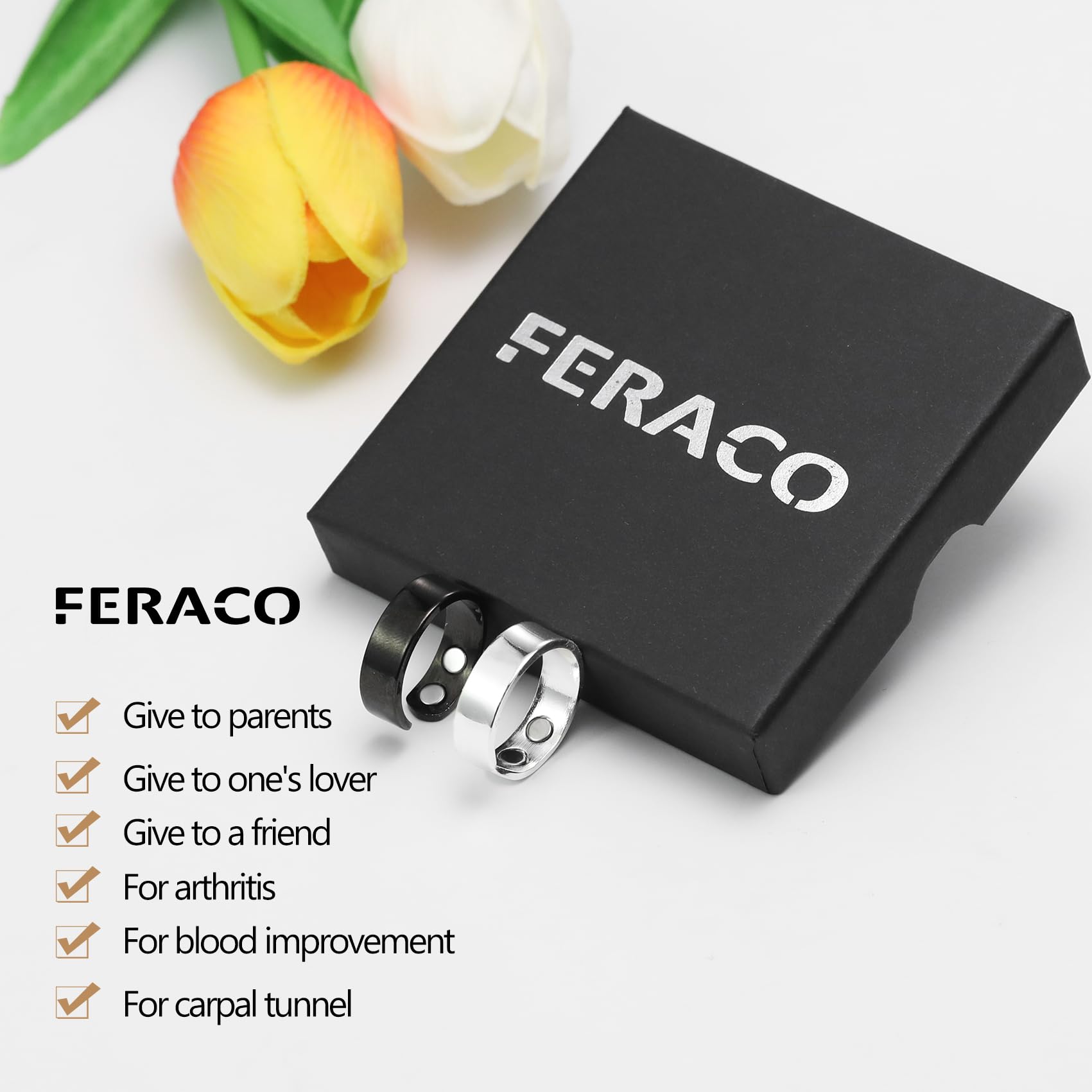 Feraco copper rings textured copper detail emphasizes quality craftsmanship.