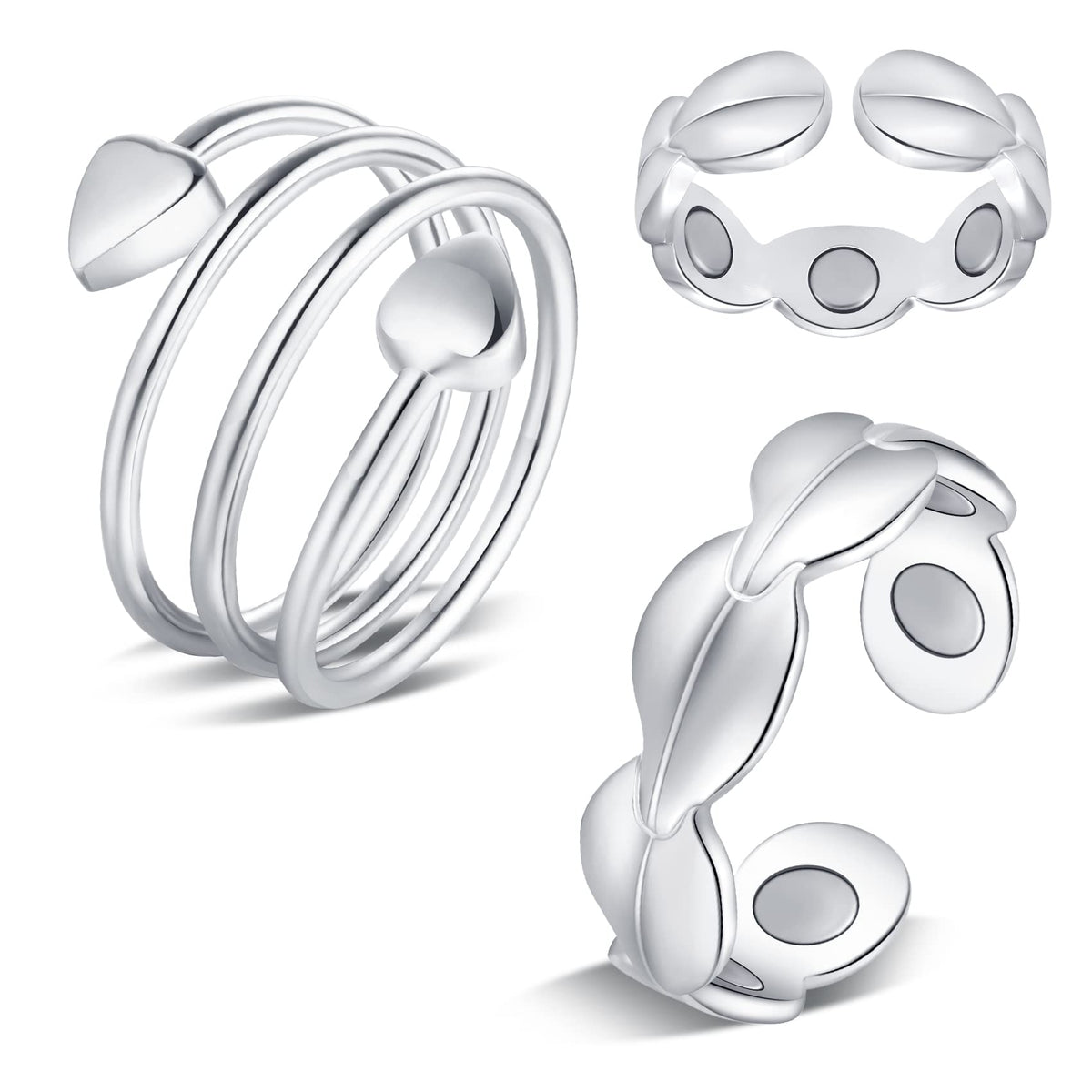 Feraco magnetic copper ring for women with thumb-ring style and magnets