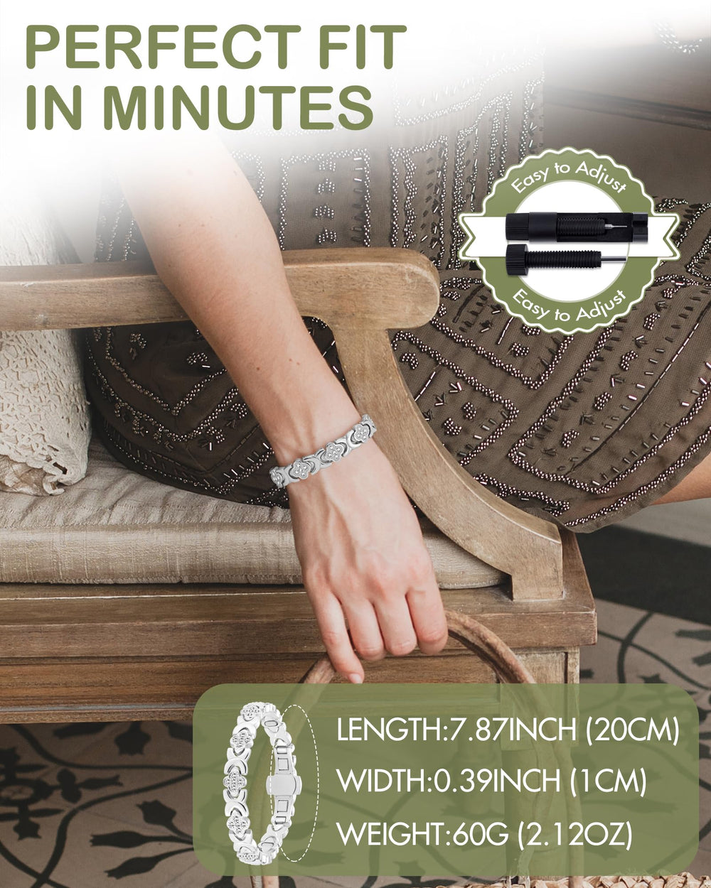 Feraco Daily wear bracelet blends with both casual and formal outfits.