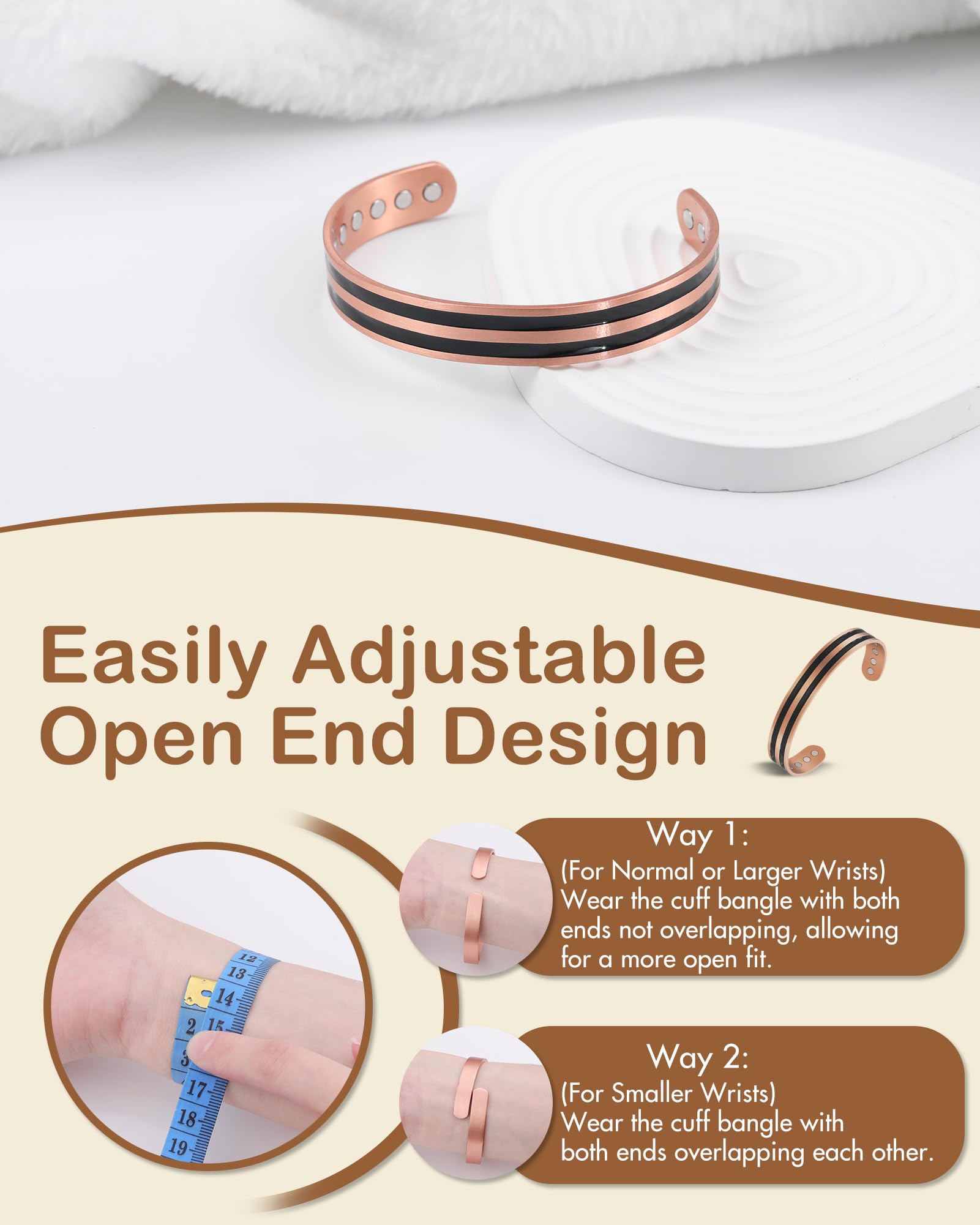 Feraco daily wear copper bracelet for comfortable, contemporary health jewelry.