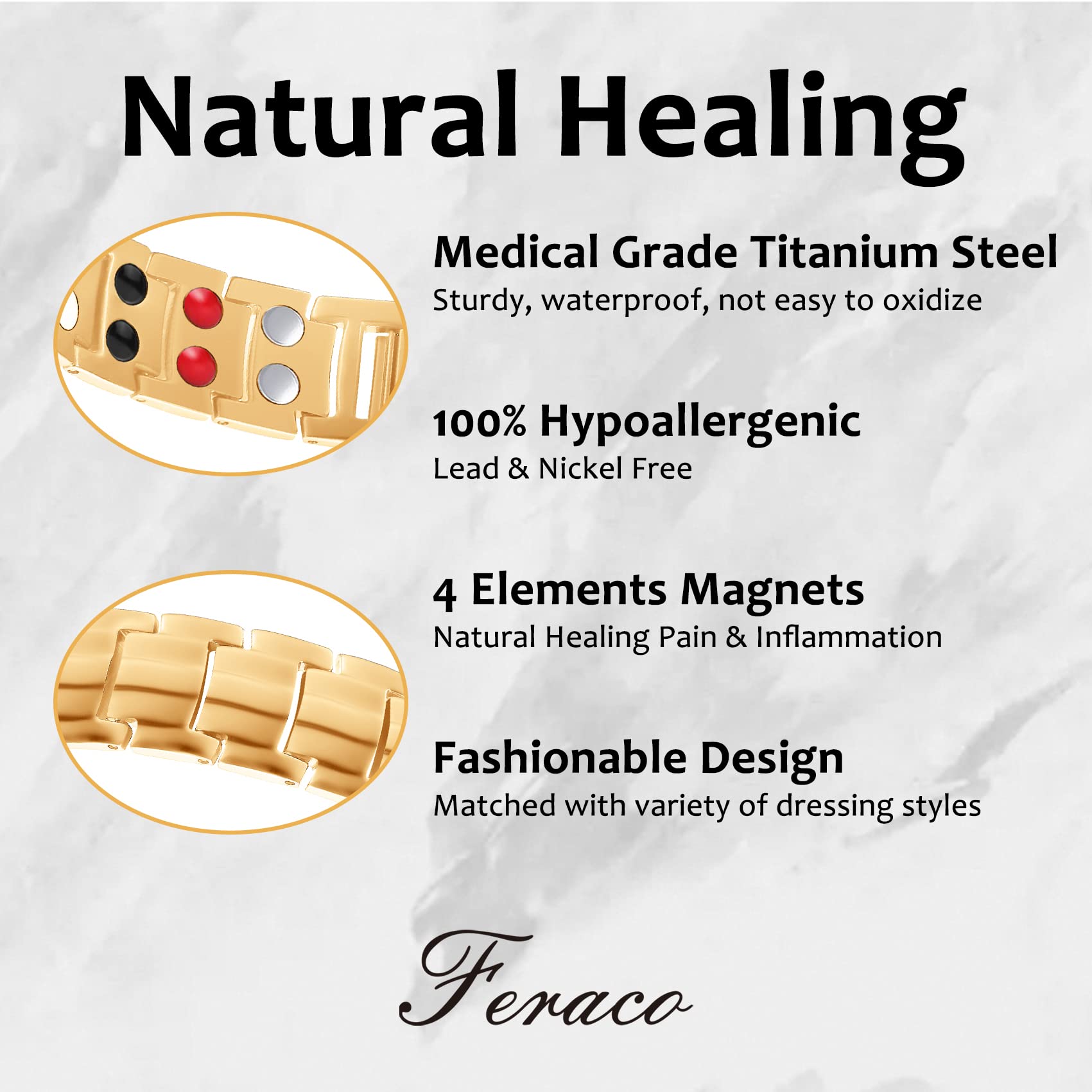 Feraco double-row magnets close-up emphasizing magnetic feature and style.