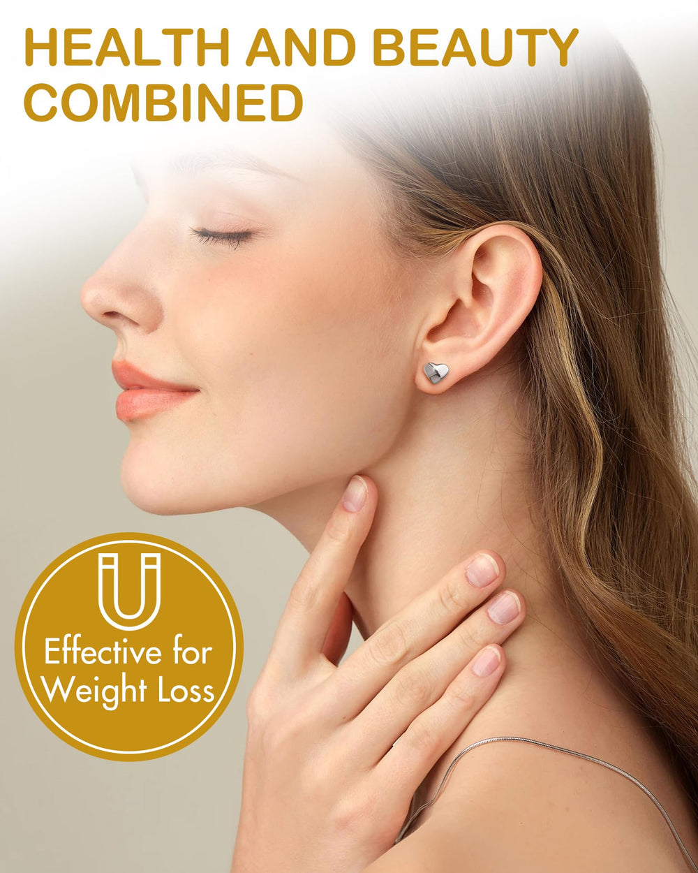 Magnetic closure keeps Feraco earrings secure on pierced ears.