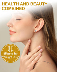Magnetic closure keeps Feraco earrings secure on pierced ears.