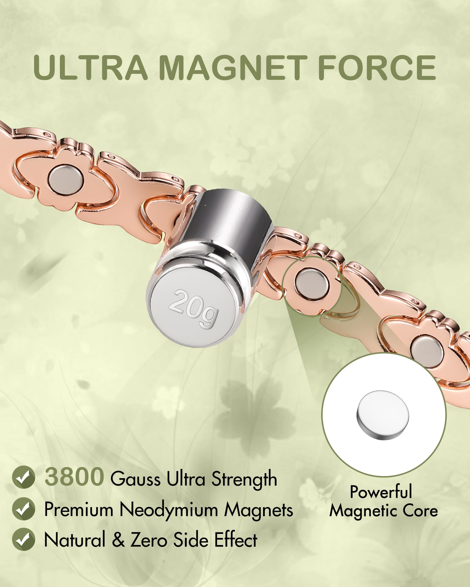 Feraco easy-press folding clasp for quick on-off.