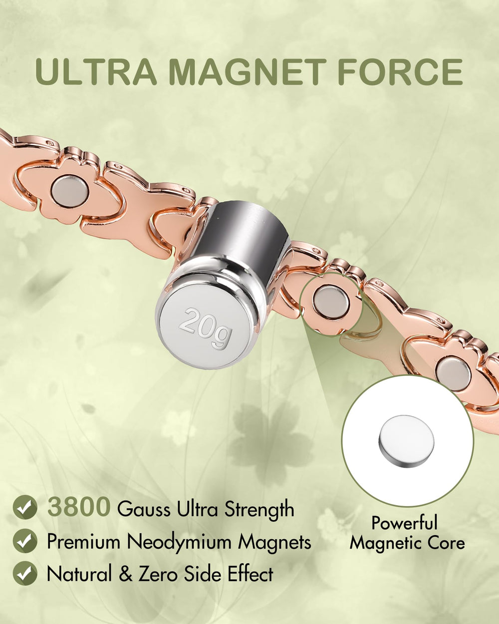Feraco easy-press folding clasp for quick on-off.