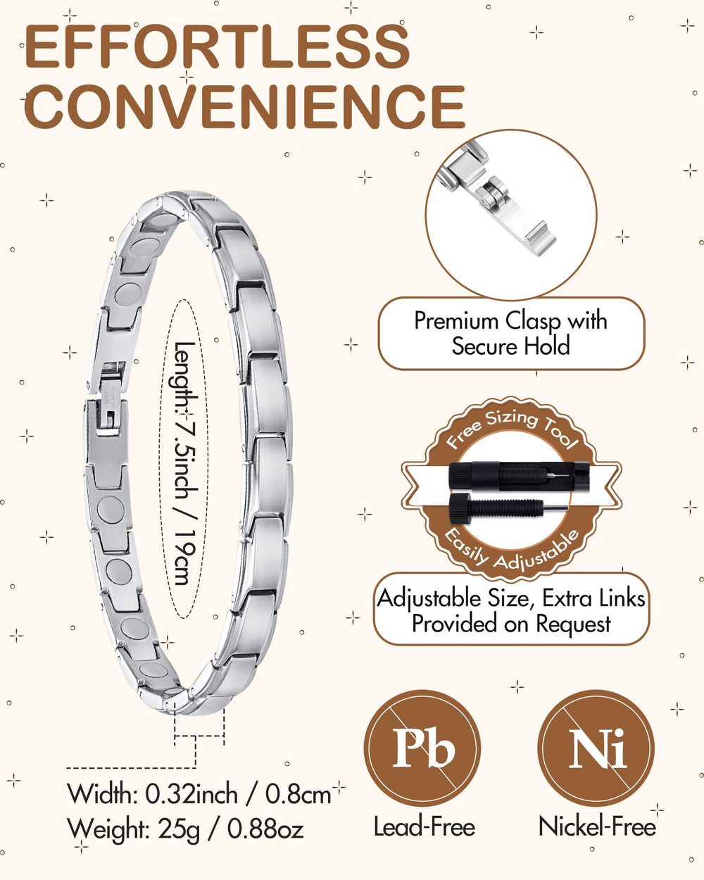 Elegant Feraco bracelet design with silver shine
