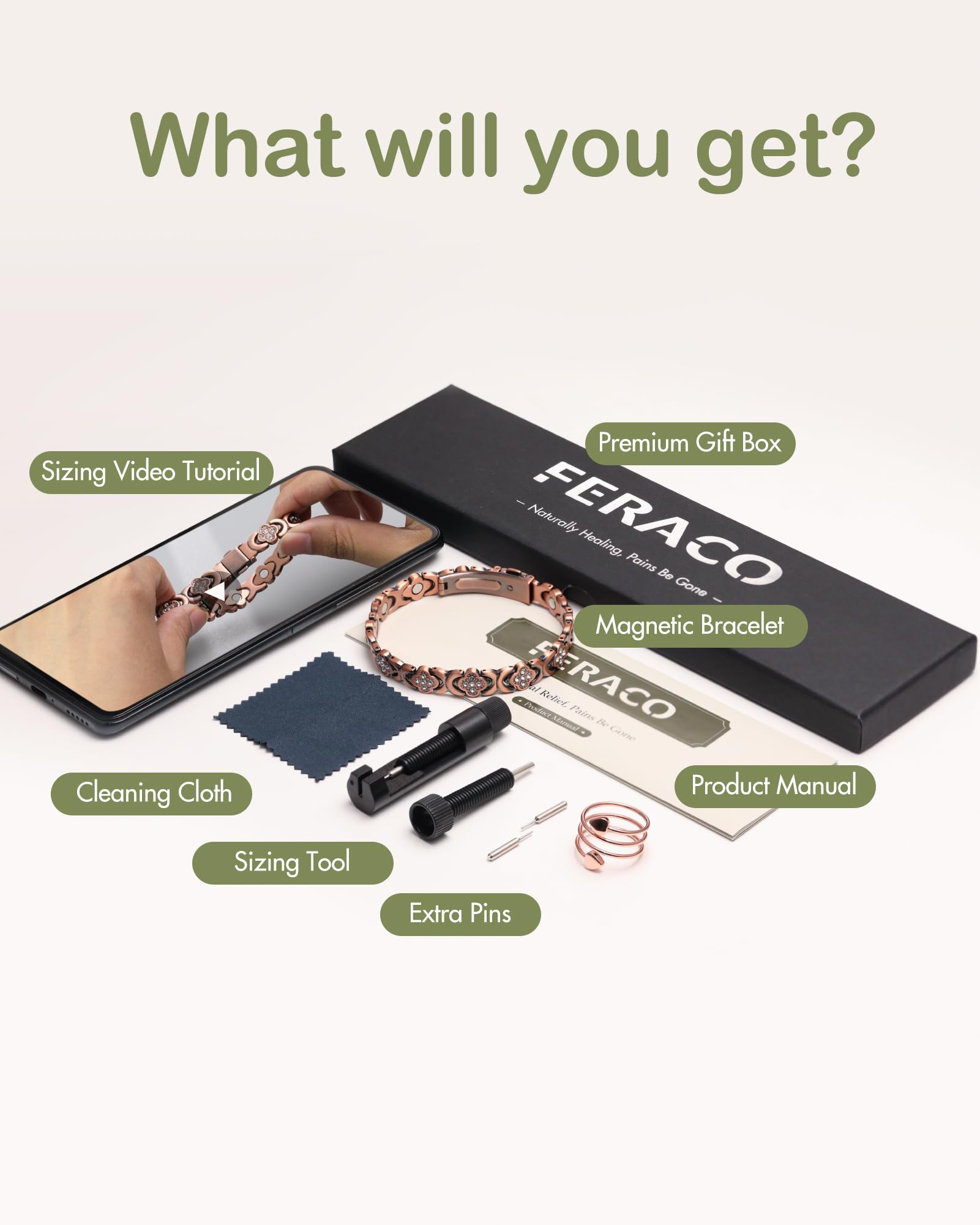 Feraco Folding Clasp Close-up shows secure, easy wear.
