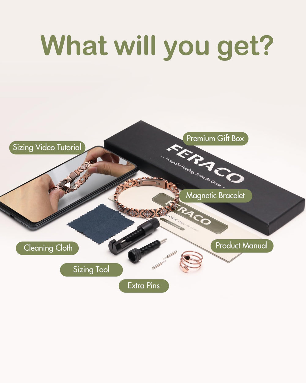 Feraco Folding Clasp Close-up shows secure, easy wear.
