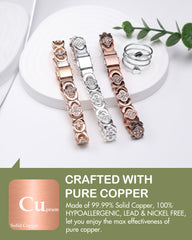 Feraco four-leaf clover infinity design with cubic zirconia on bracelet