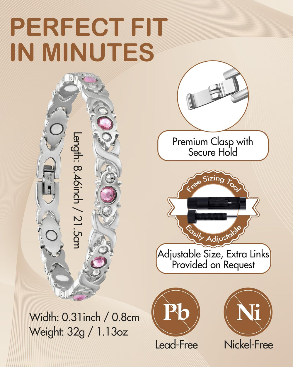 Feraco gift box presentation makes it a ready-to-gift magnetic bracelet.