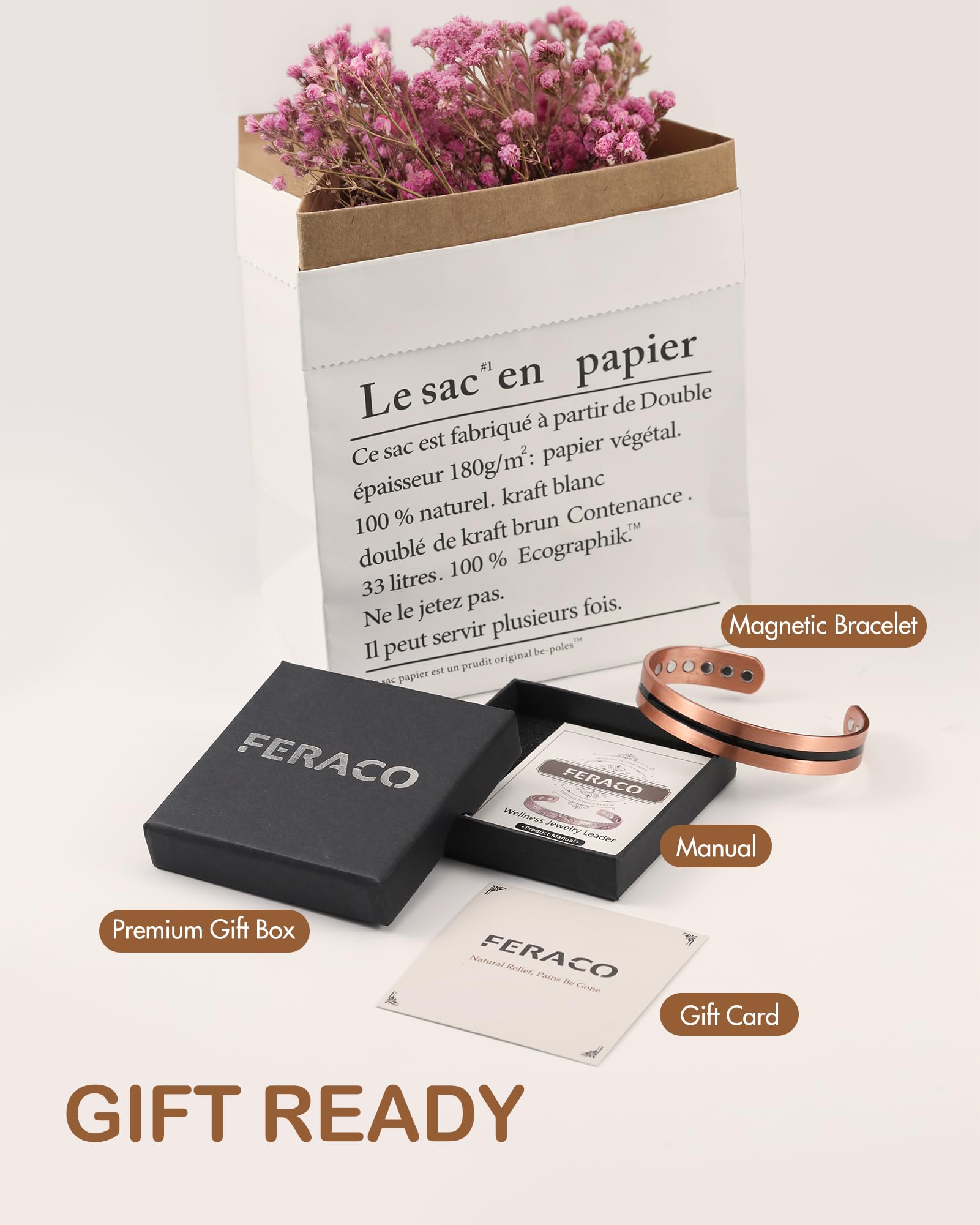 Feraco gift box packaging makes a ready-to-gift present.