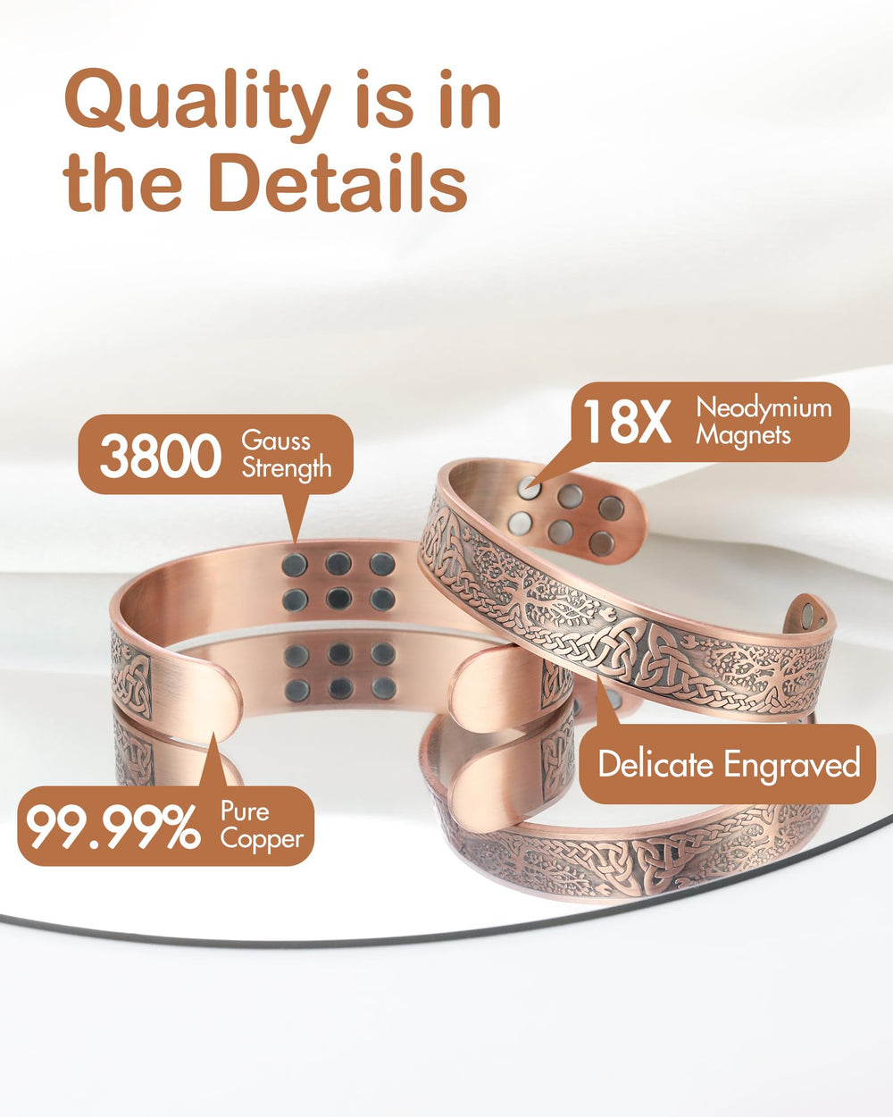Feraco gift-ready copper bracelet box with card.