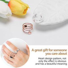 Feraco heart-design adjustable ring demonstrates flexible, comfortable sizing.
