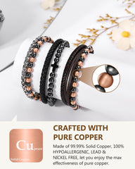 Feraco hematite beads charm bracelet close-up emphasizes versatile wear