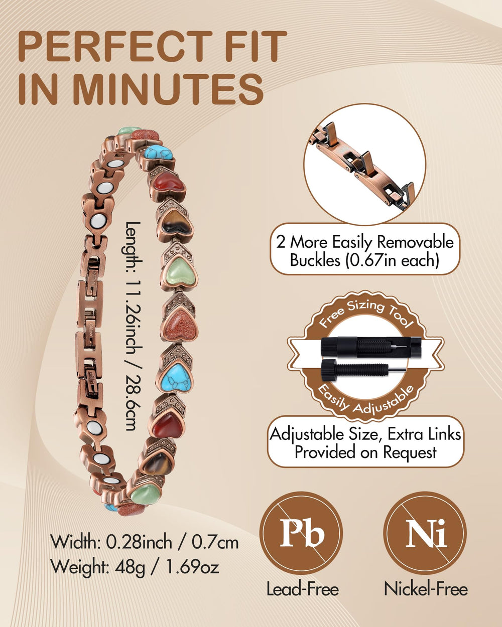 Feraco hypoallergenic composition with lead- and nickel-free copper.