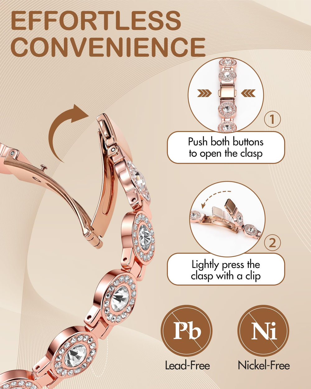 Feraco hypoallergenic copper—lead- and nickel-free for gentle skin.