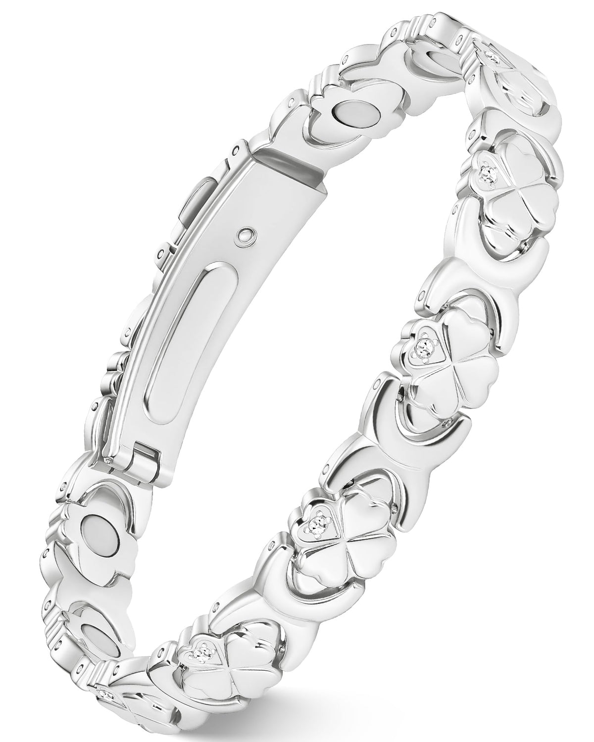 Feraco Pure Copper Bracelet closeup with infinity-clover design for daily wear