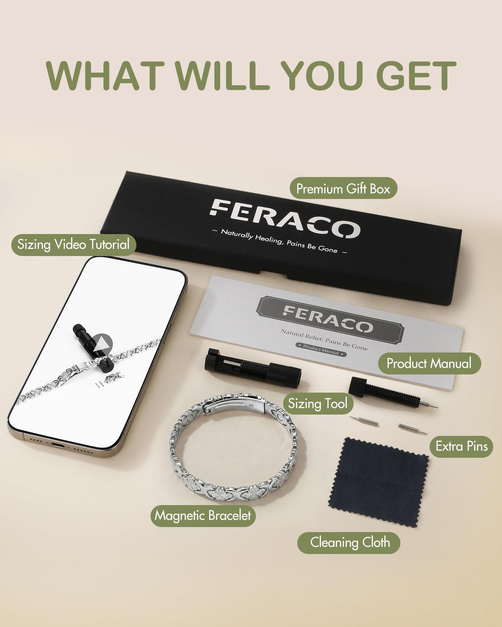 Feraco infinity-clover motif with magnetic design symbolizes luck and love
