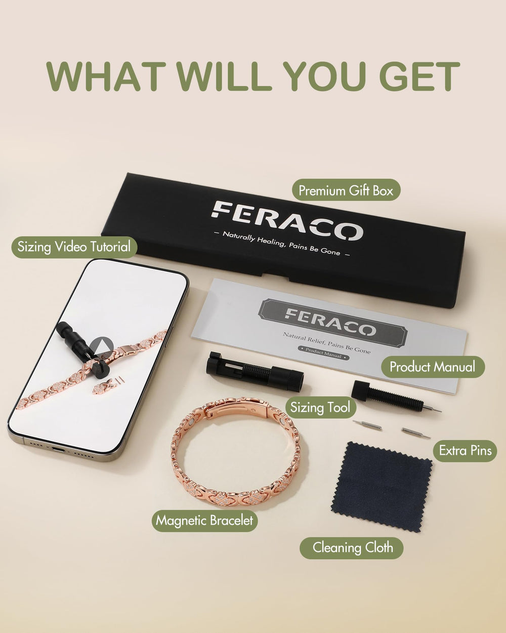 Feraco Infinity Clover design enhances versatile style for any occasion.