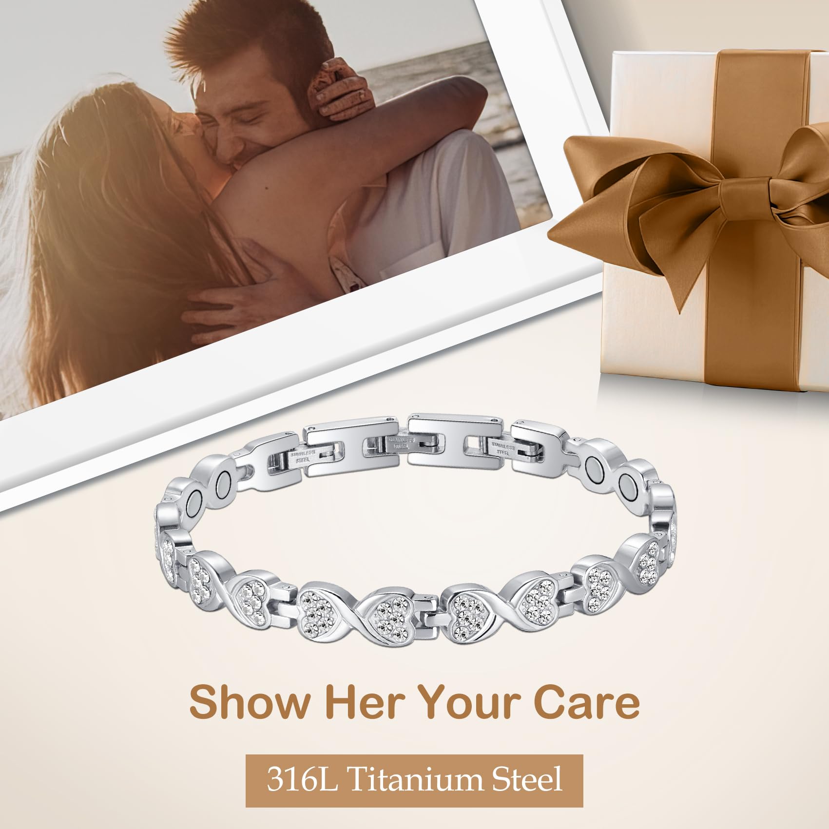 Feraco infinity symbol with cubic zirconia detail