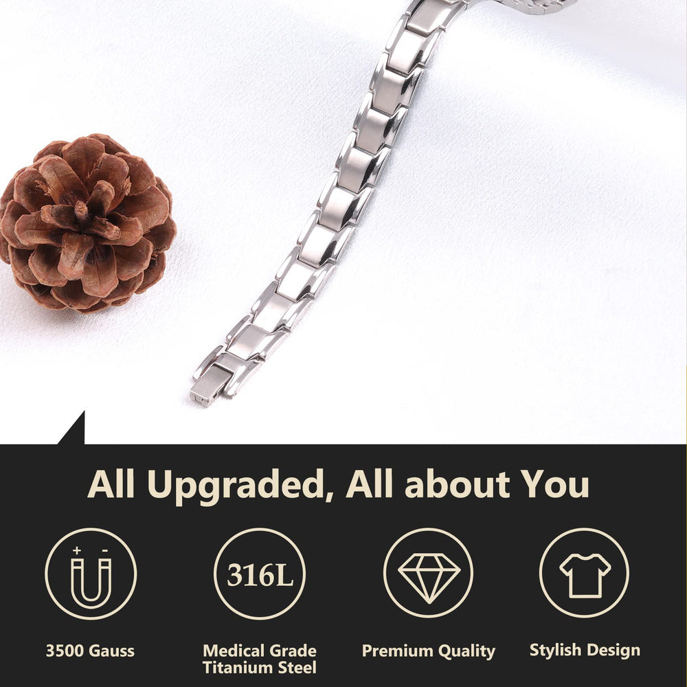 Feraco magnetic bracelet highlights 18 magnets sit near the wrist for targeted contact