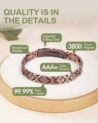 Feraco magnetic bracelet close-up shows strong magnets and secure wear