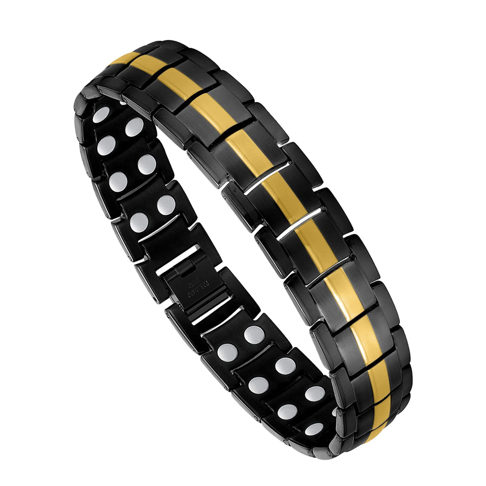 Feraco magnetic bracelet with double-row magnets for enhanced wearability and style.