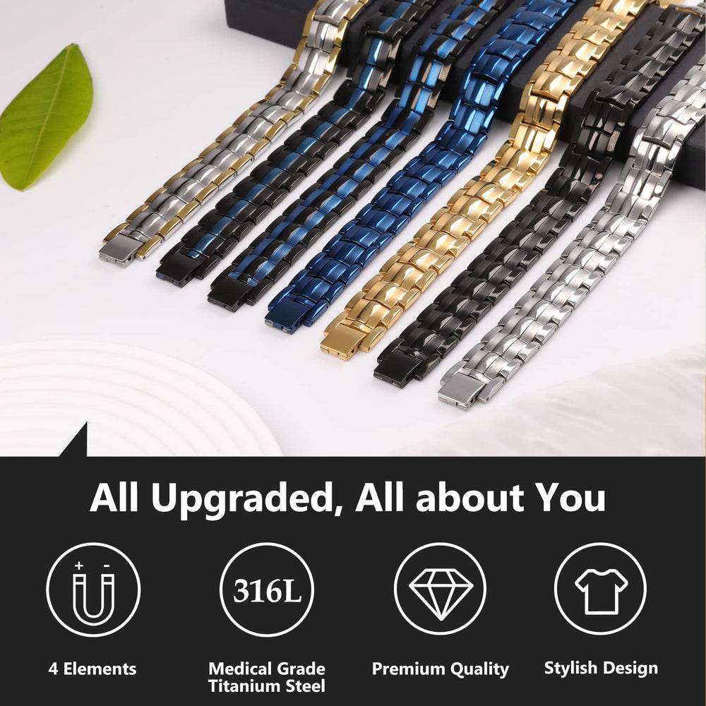 Feraco fashionable magnetic bracelet designed to pair with watches and suits.