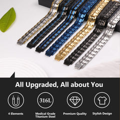 Feraco fashionable magnetic bracelet designed to pair with watches and suits.