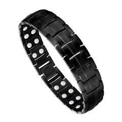Feraco magnetic bracelet for men in black with dual magnets for daily wear.