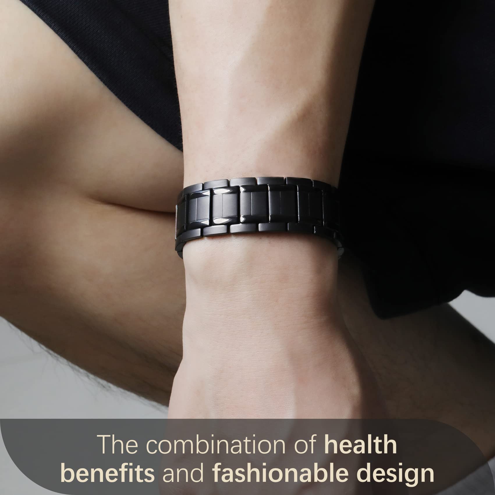Feraco black finish adds versatile masculine style