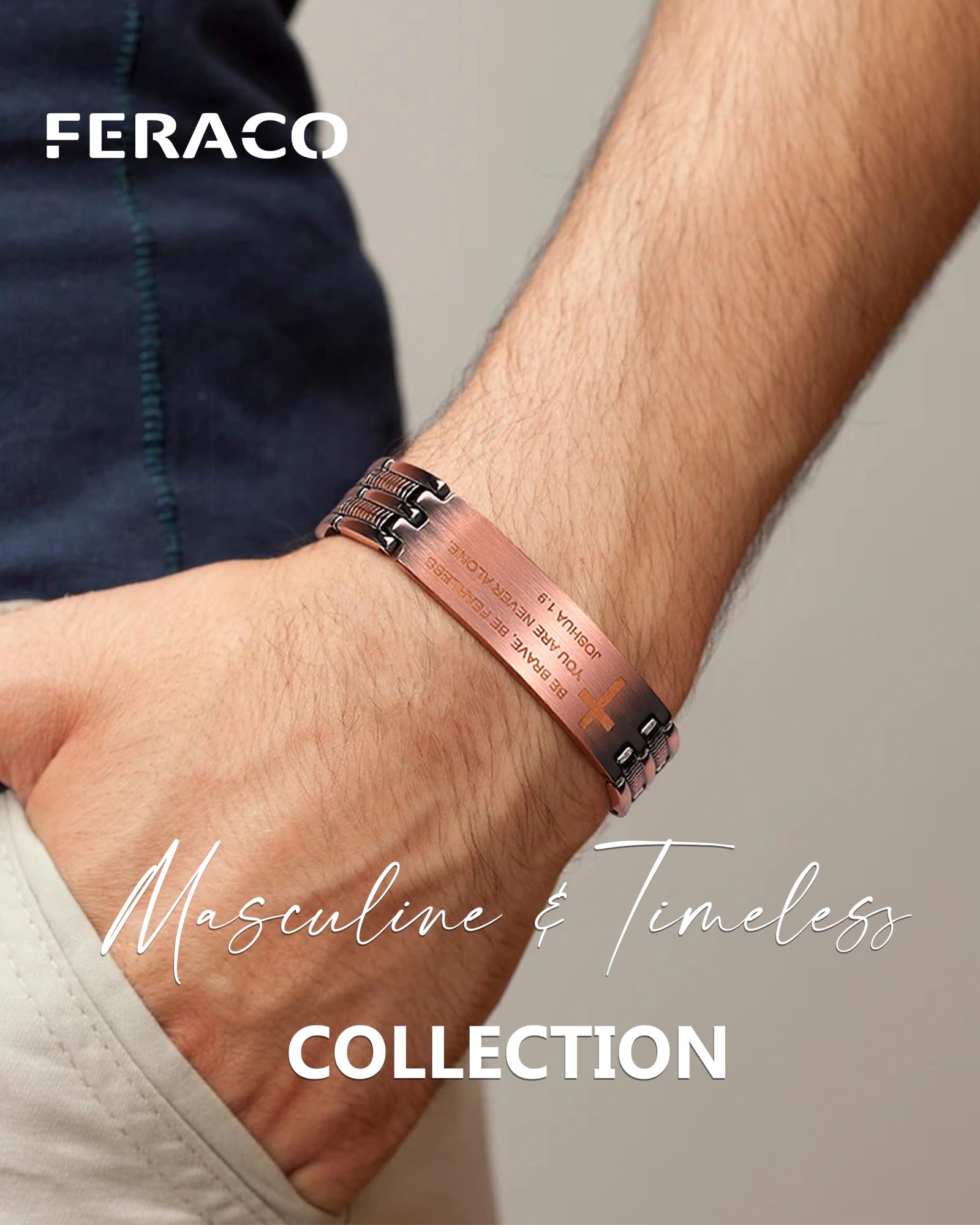 Feraco magnetic bracelet with neodymium magnets for everyday style