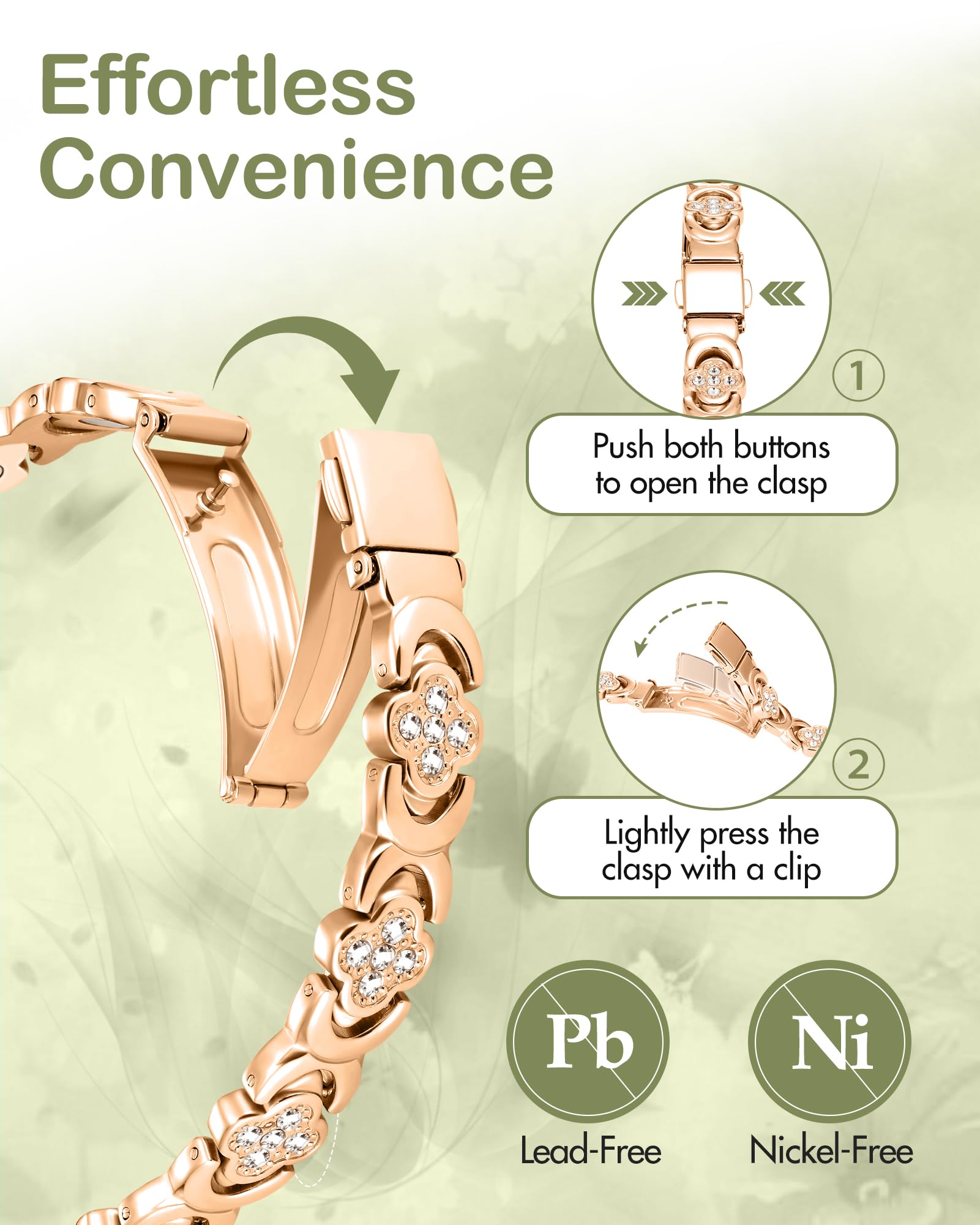 Feraco magnetic bracelet for women infinity and four-leaf clover CZ adds timeless sparkle.