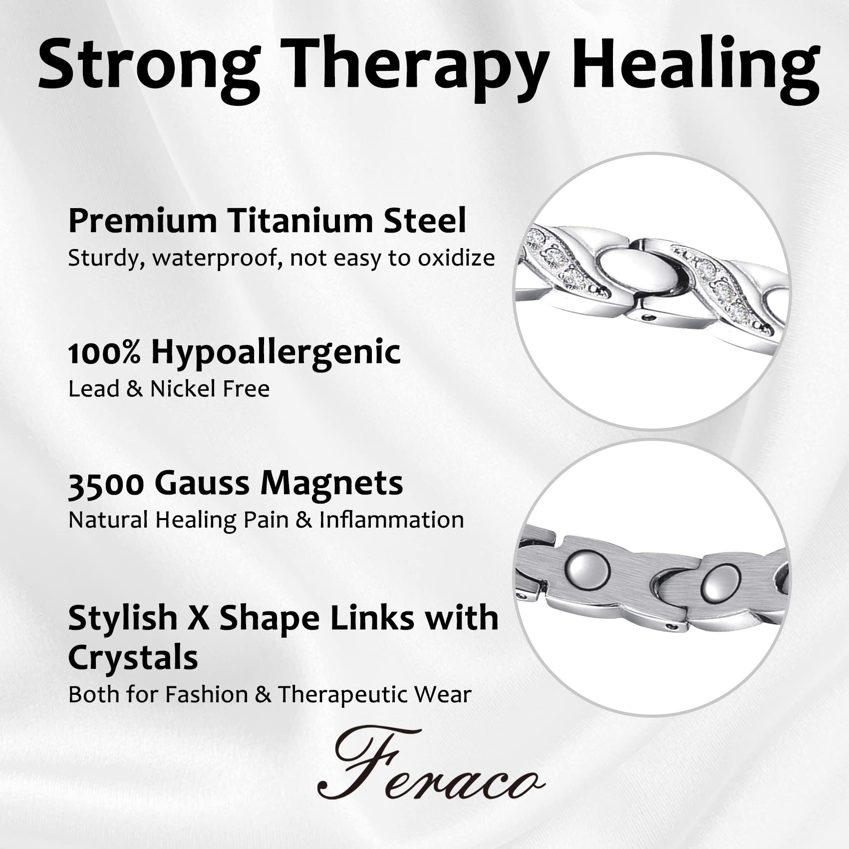 Feraco gift box presentation highlights a ready-to-gift silver bracelet.