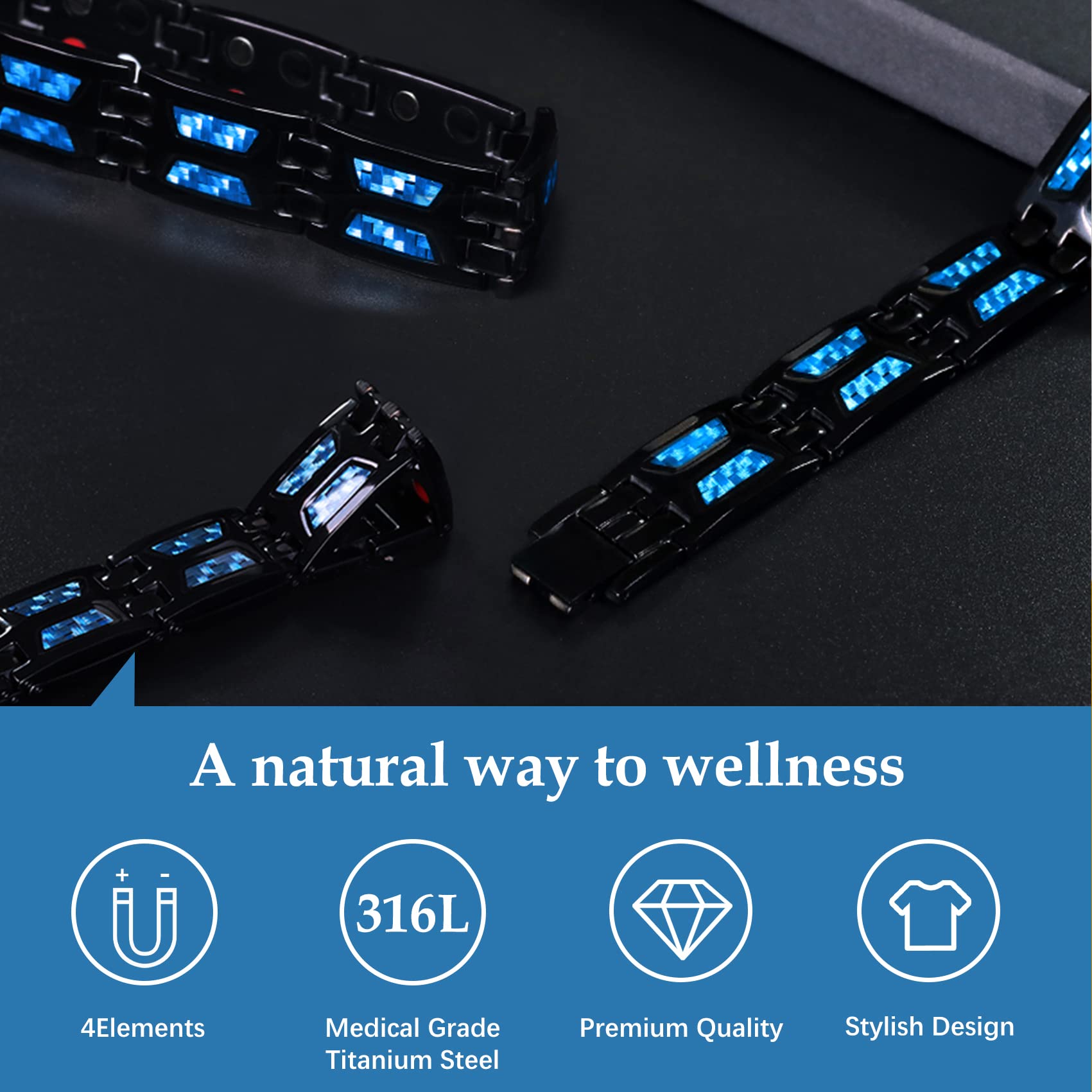 Feraco bracelet on wrist suited for office or outdoors.